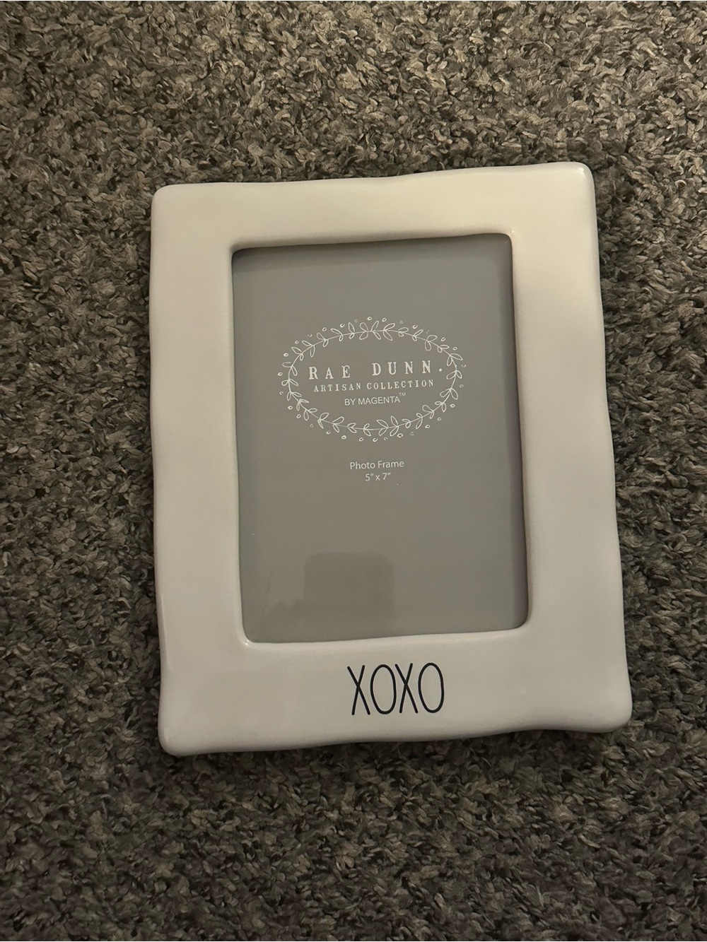 Rae Dunn White Ceramic Frame with XOXO Accent